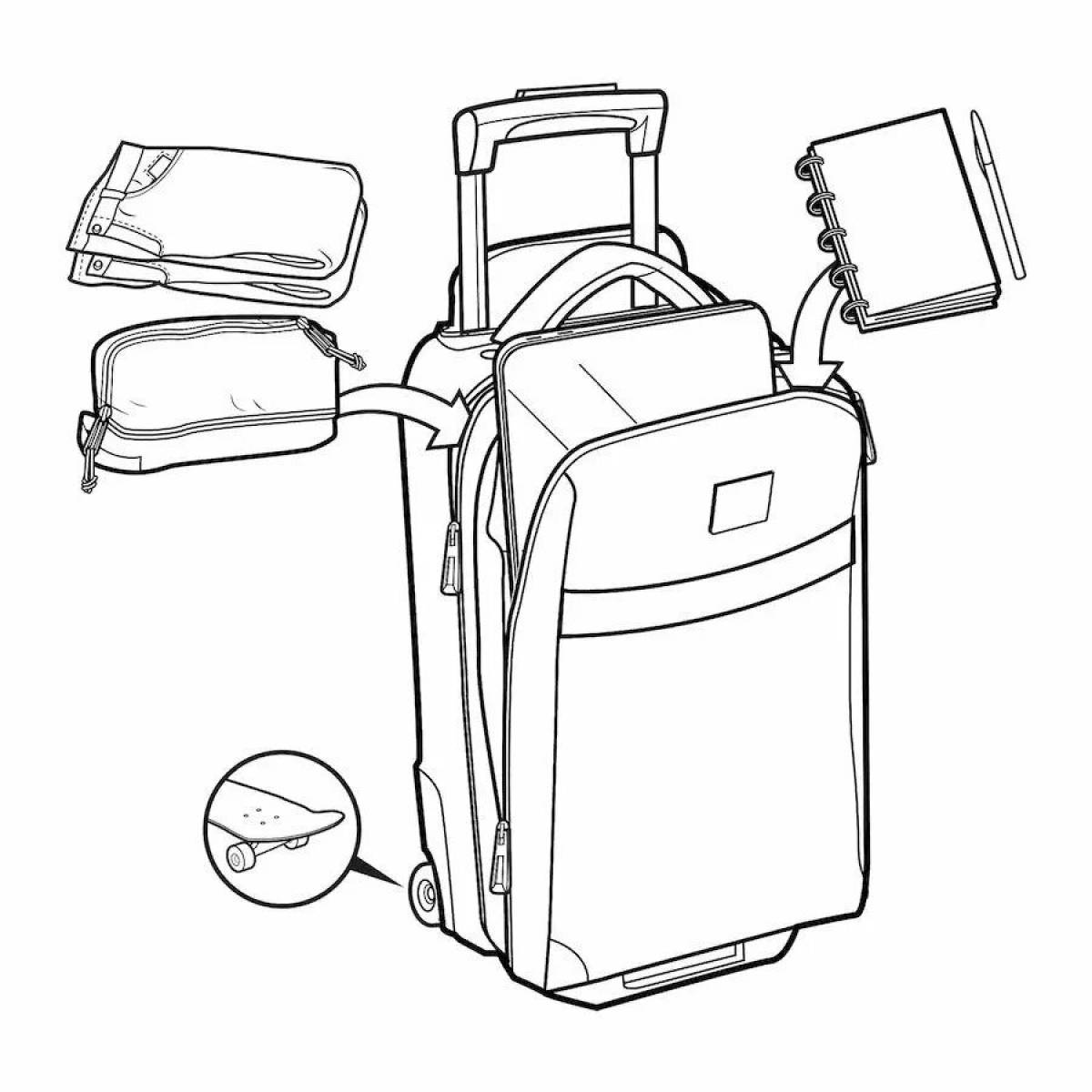 Witty coloring of a suitcase for babies