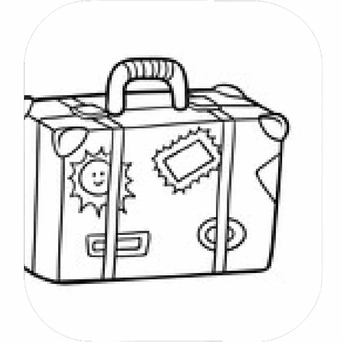Nice suitcase coloring for kids
