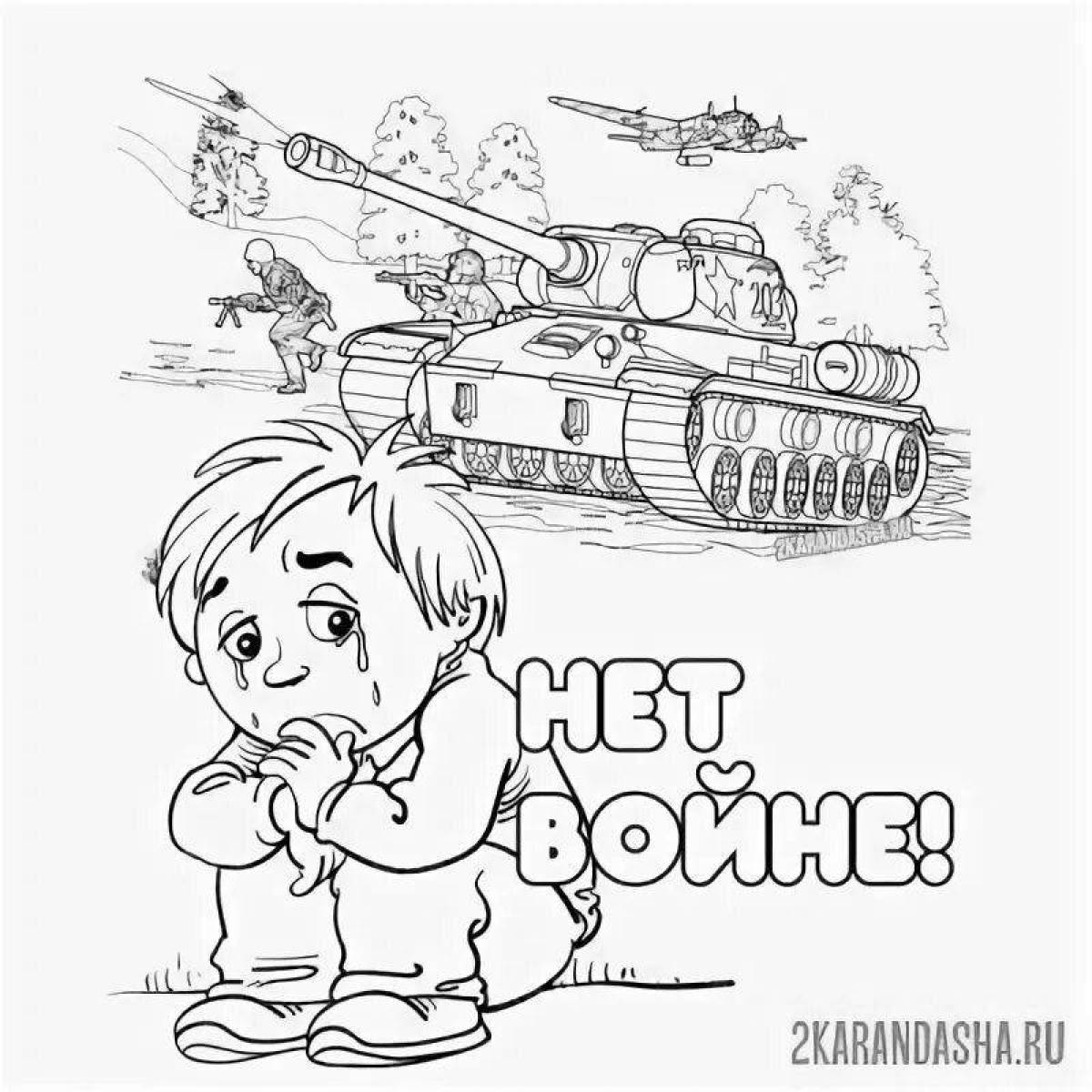 Adorable no war coloring book for schoolchildren