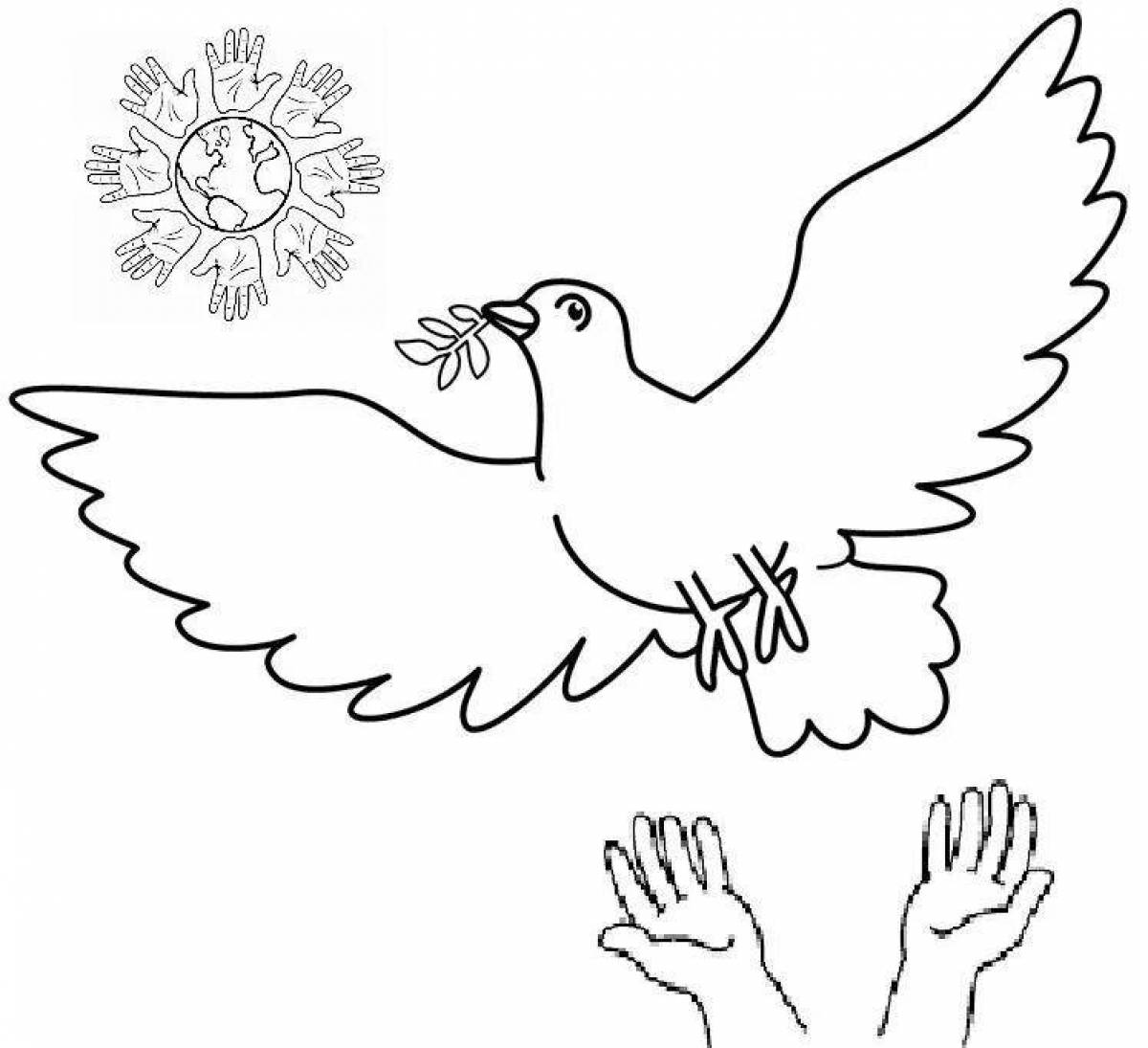 Pretty no war coloring page for kids