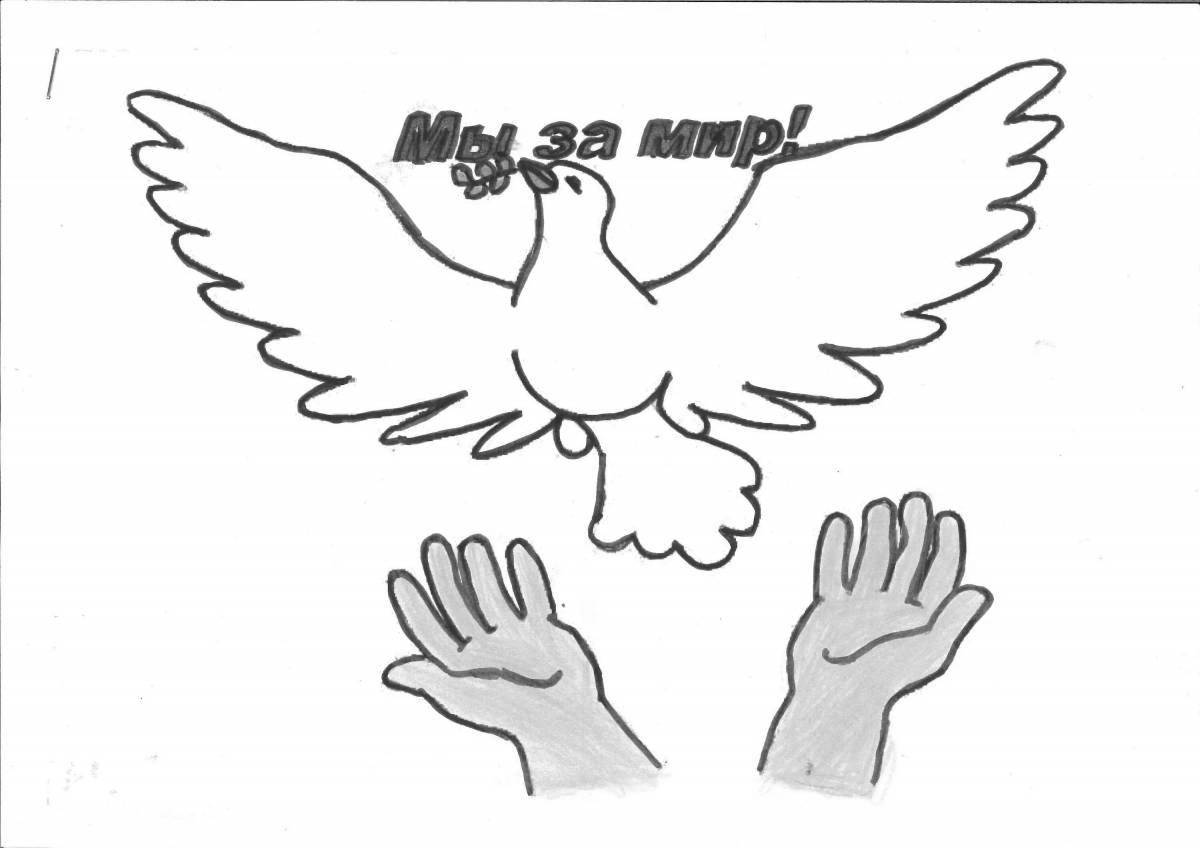 Vivacious no war coloring page for kids