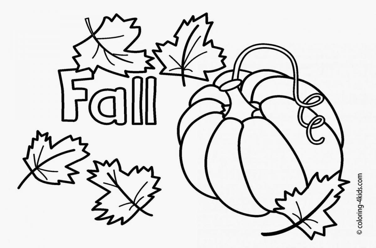 Joyful autumn coloring for kids