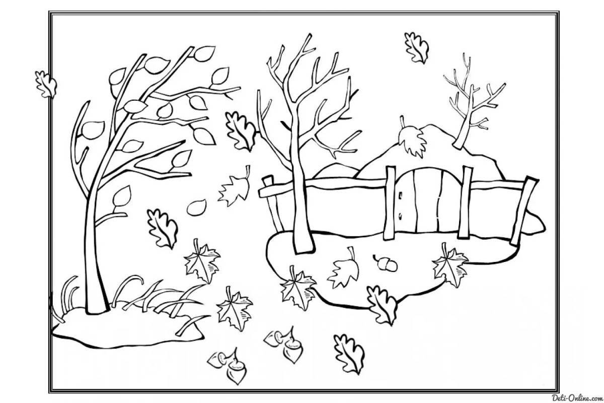 Violent autumn coloring for children