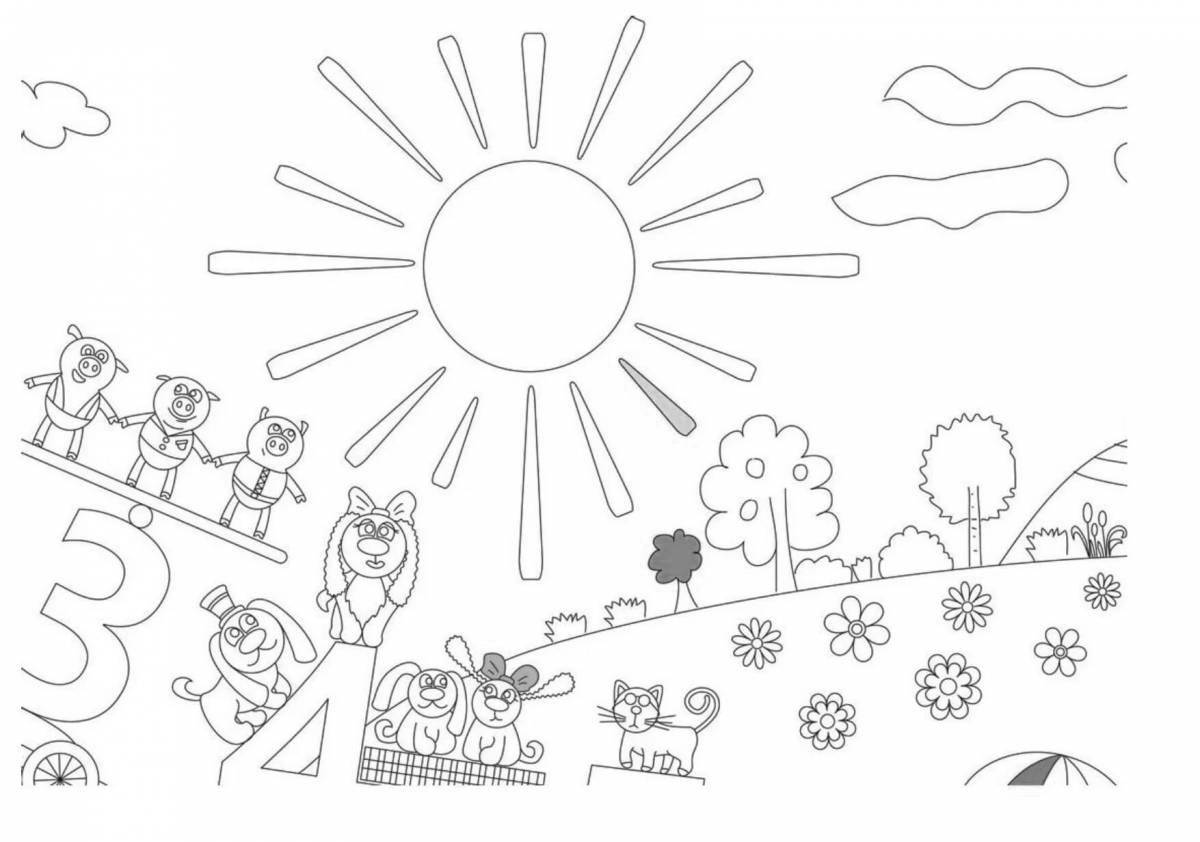 Fun coloring pages on large sheets