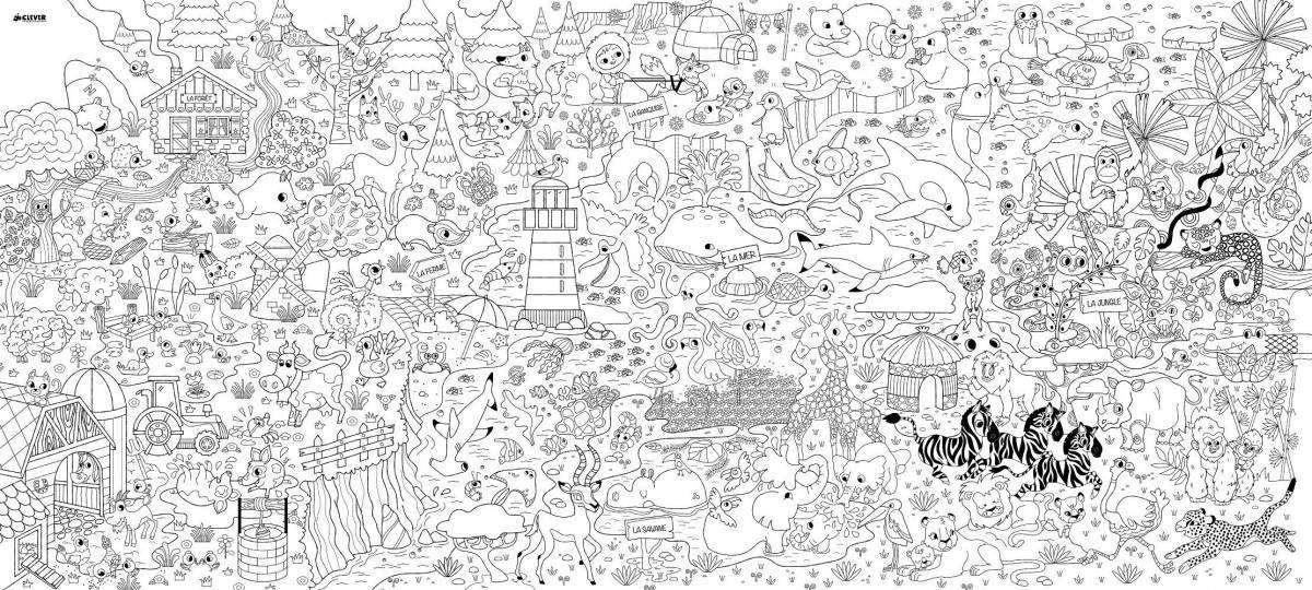 Fabulous coloring pages on large sheets
