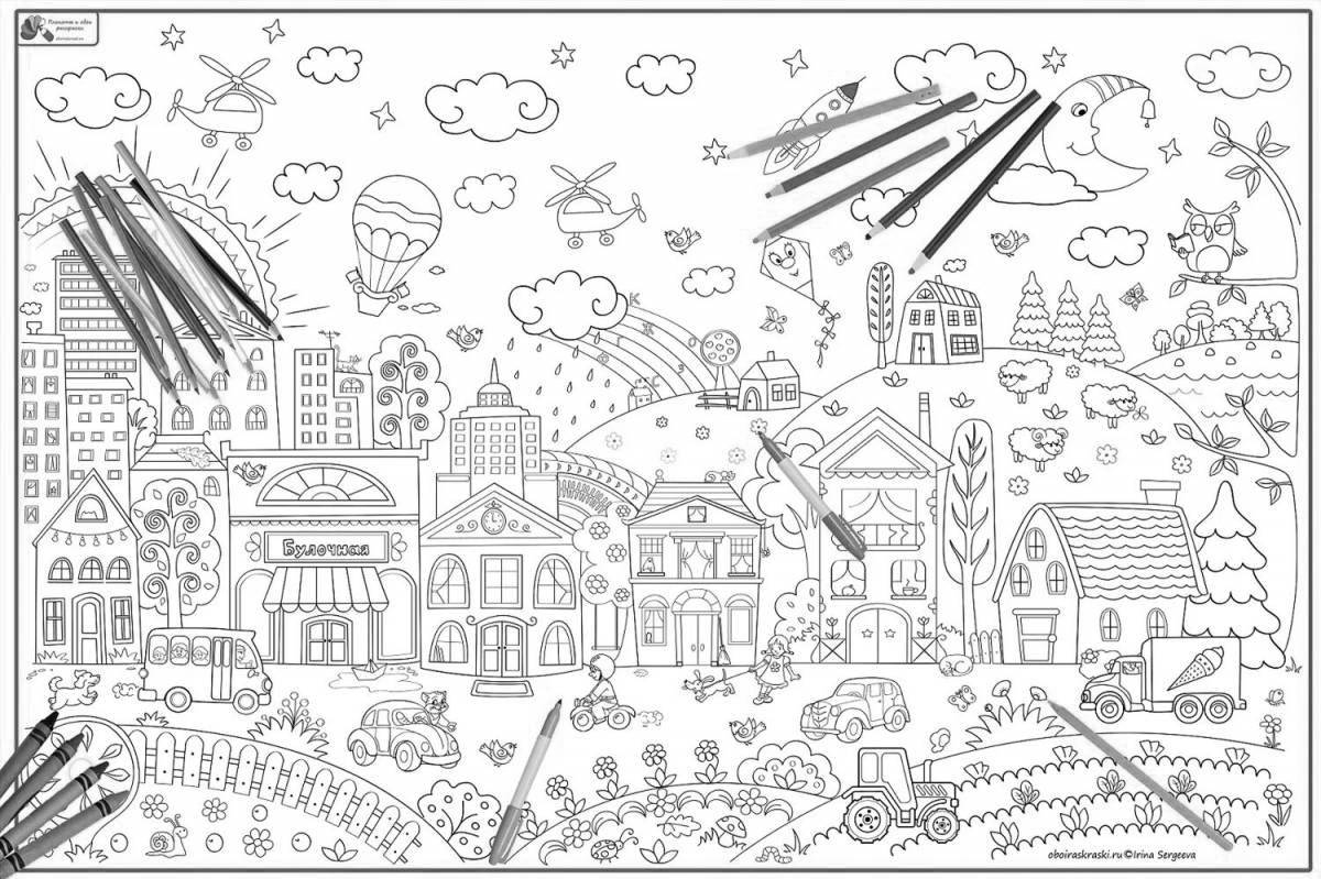 Exquisite large sheet coloring pages
