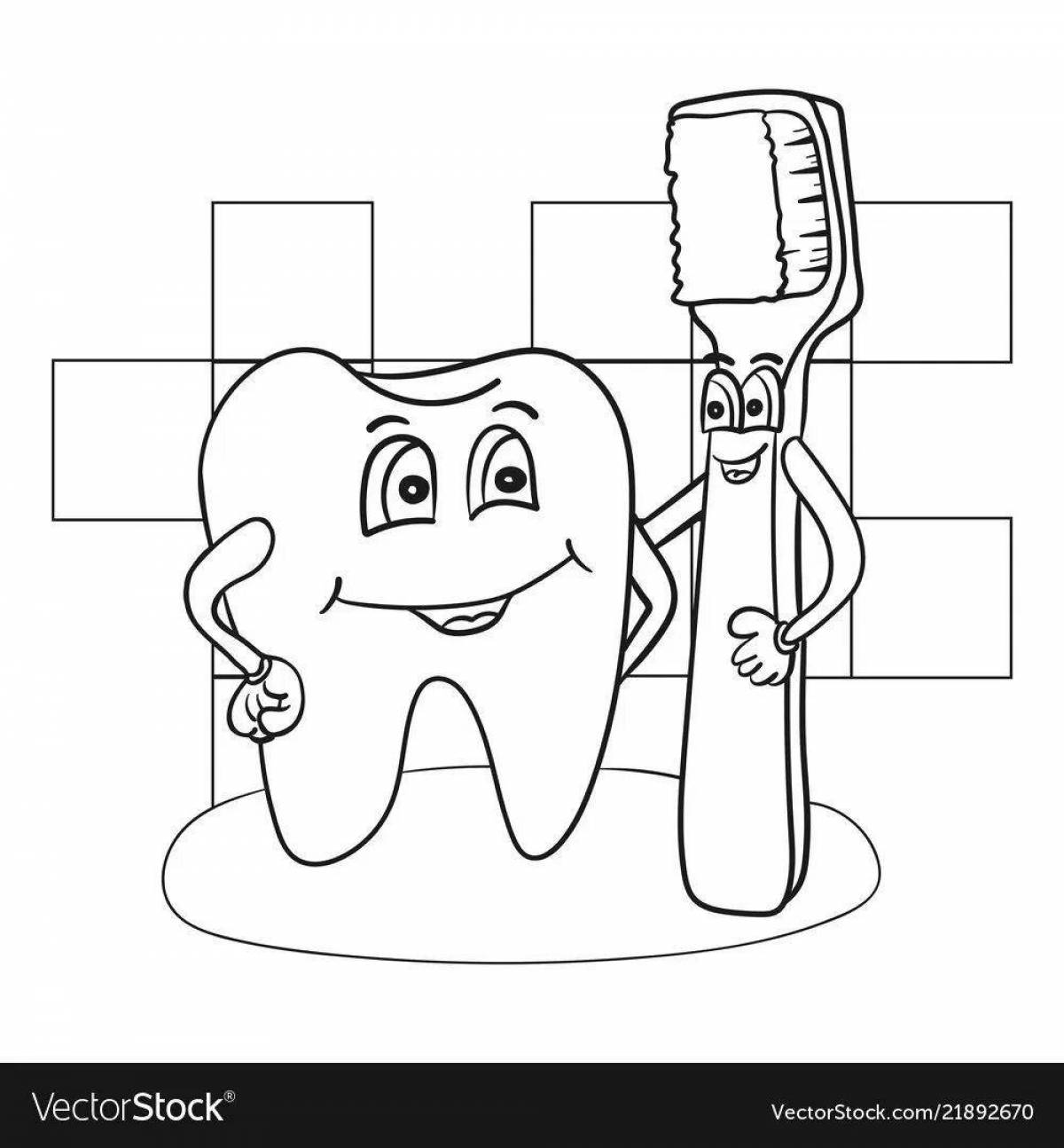 Playful dentist coloring book for kids