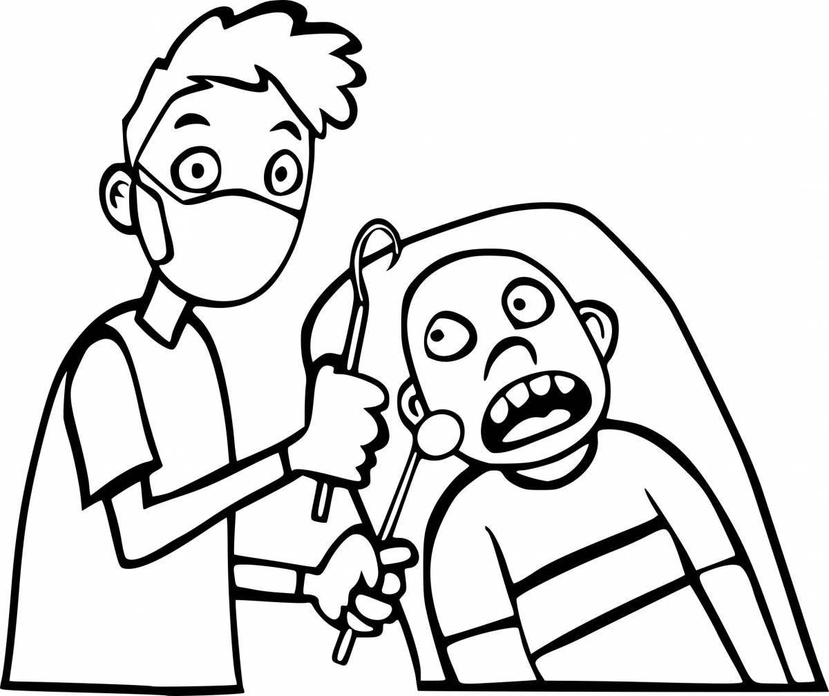 Cute dentist coloring book for kids