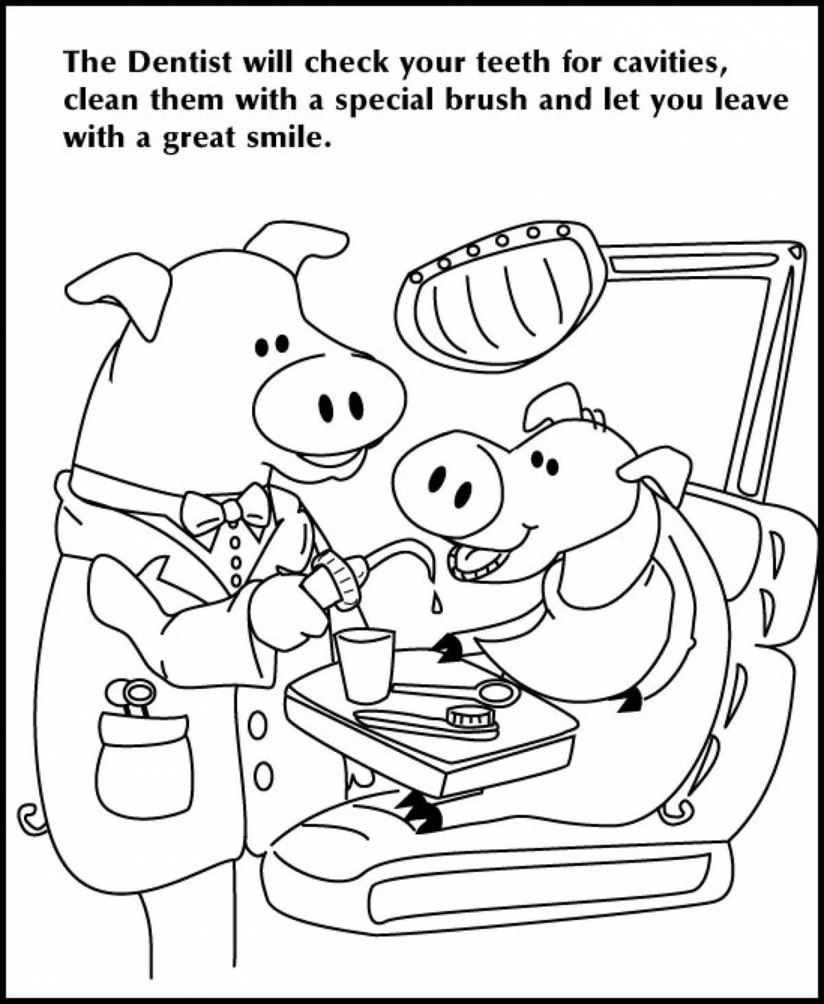 Innovative dentist coloring book for kids