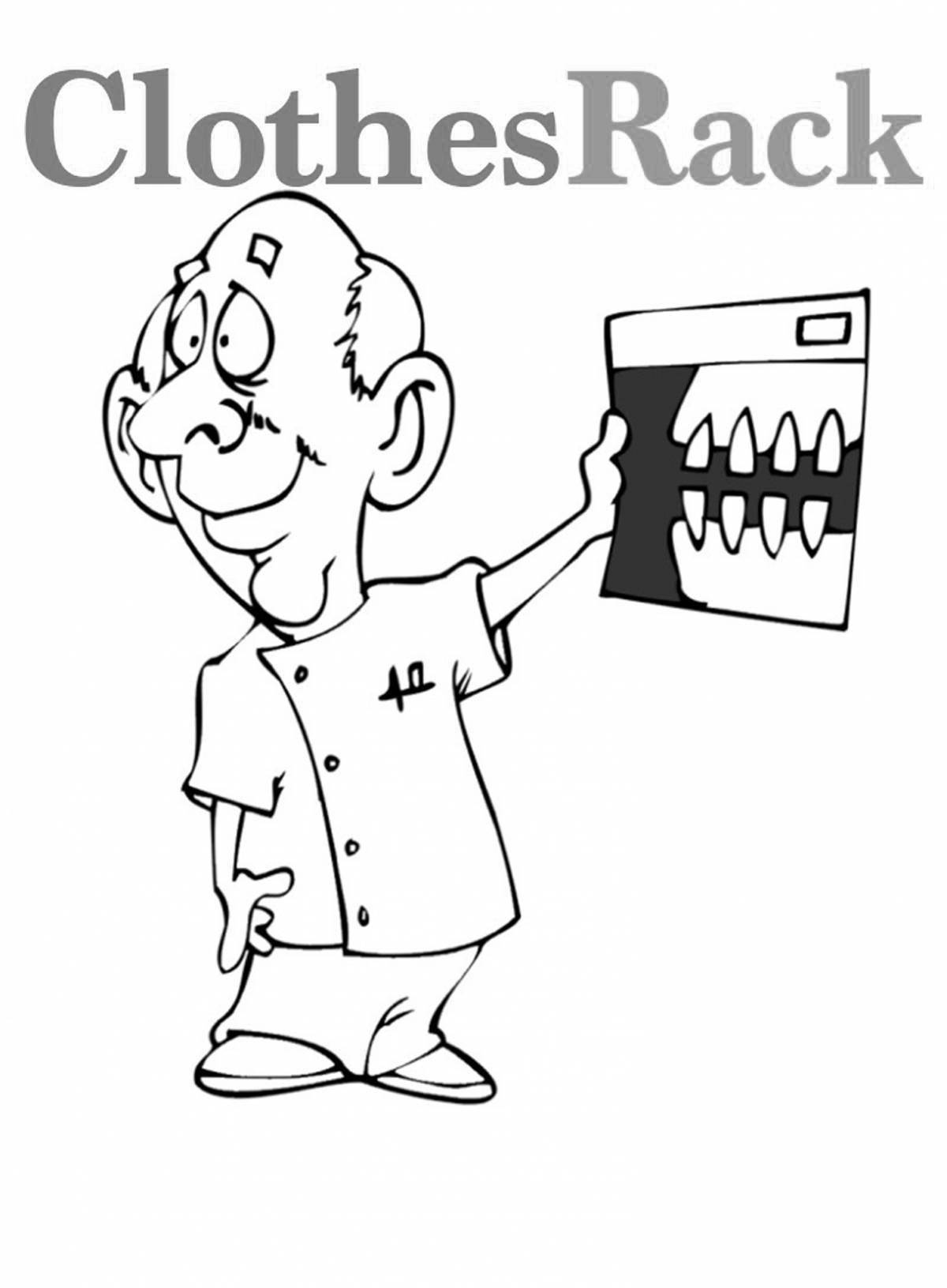 Color-frenzy coloring page dentist for children