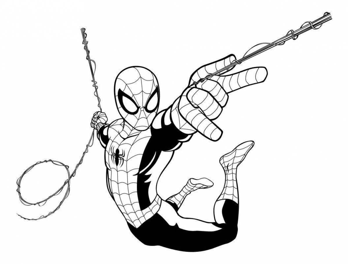 Раскраска Супергерои Марвел человек паук