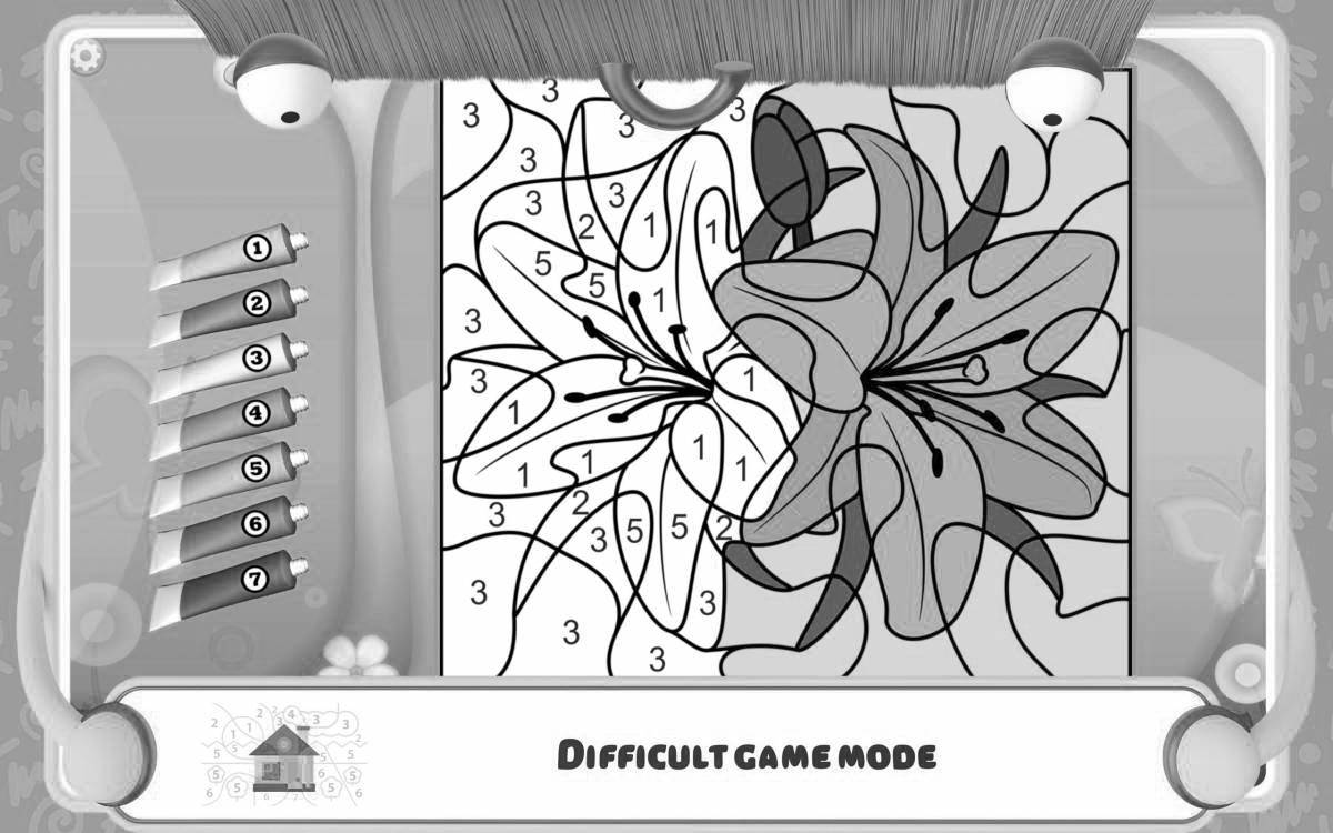 Fun number game coloring page для android