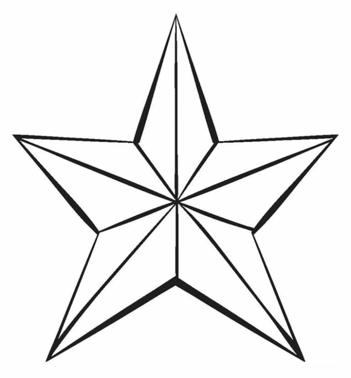 Colorful star coloring page for preschoolers