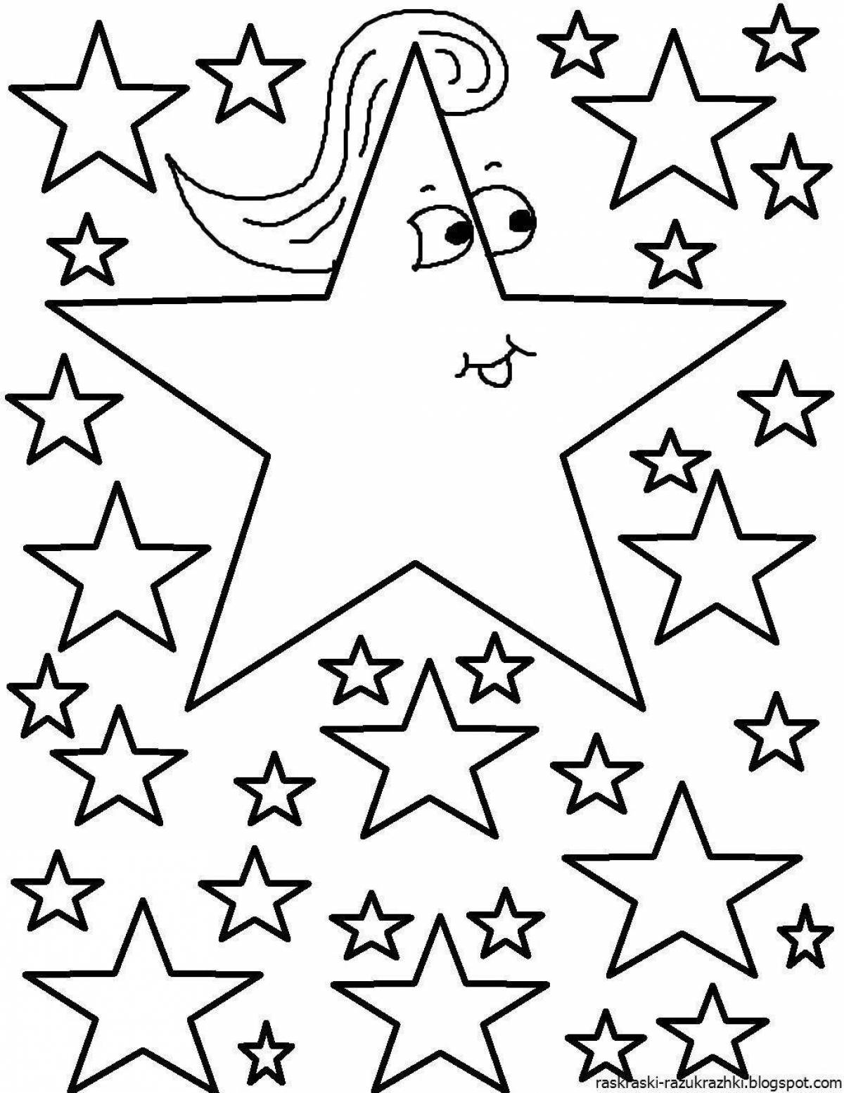 Coloring book dazzling star for preschoolers