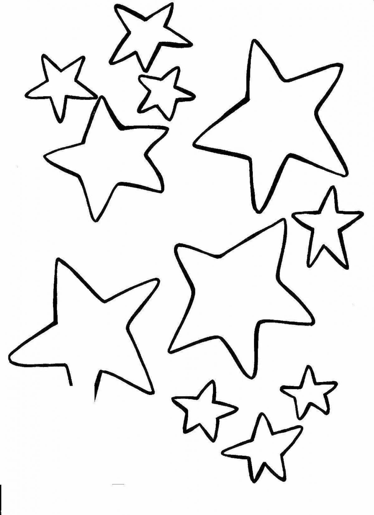 Playful star coloring page for preschoolers
