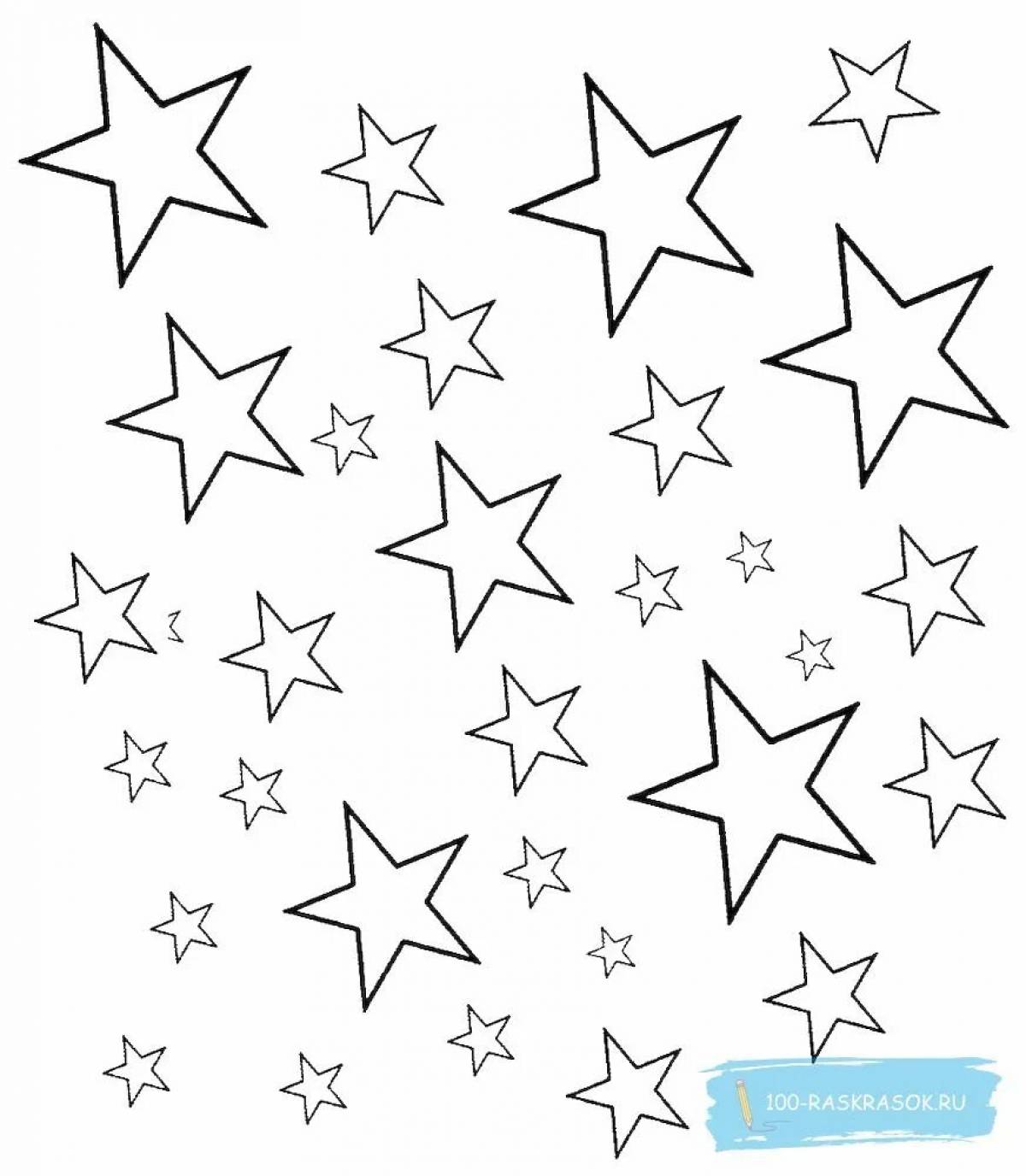 Cute stars coloring for preschoolers