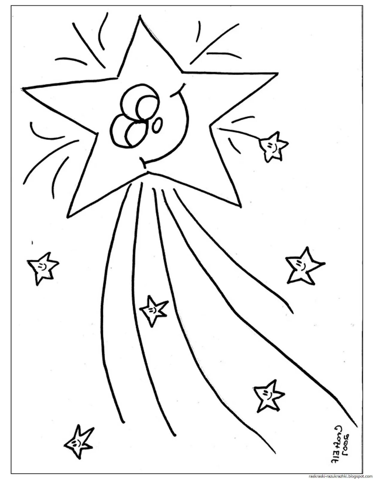 Fun coloring star for preschoolers