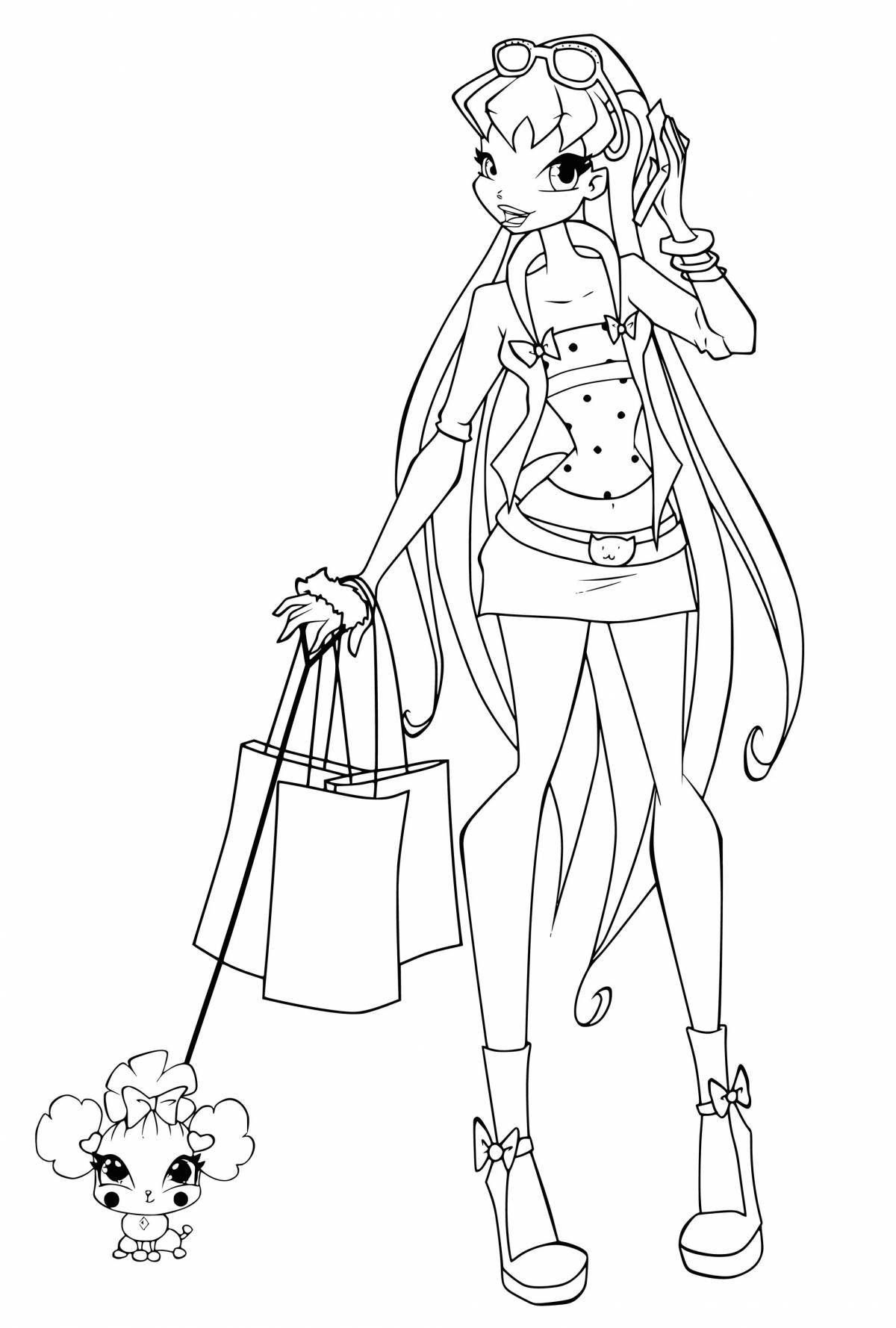 Animated stella coloring page