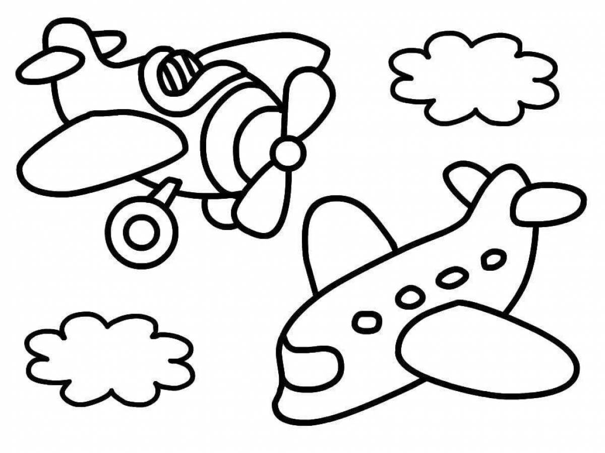 Увлекательная раскраска самолета для детей