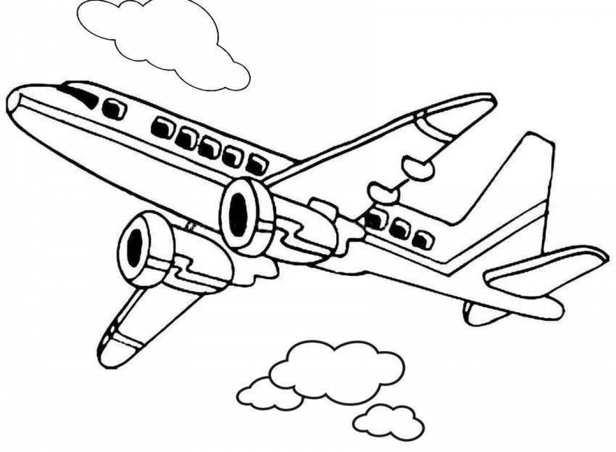 Раскраска сказочный самолет для малышей