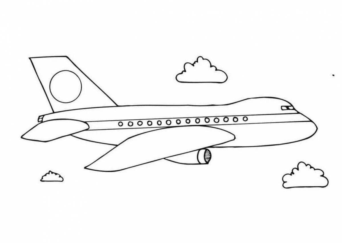 Fun airplane coloring book for babies