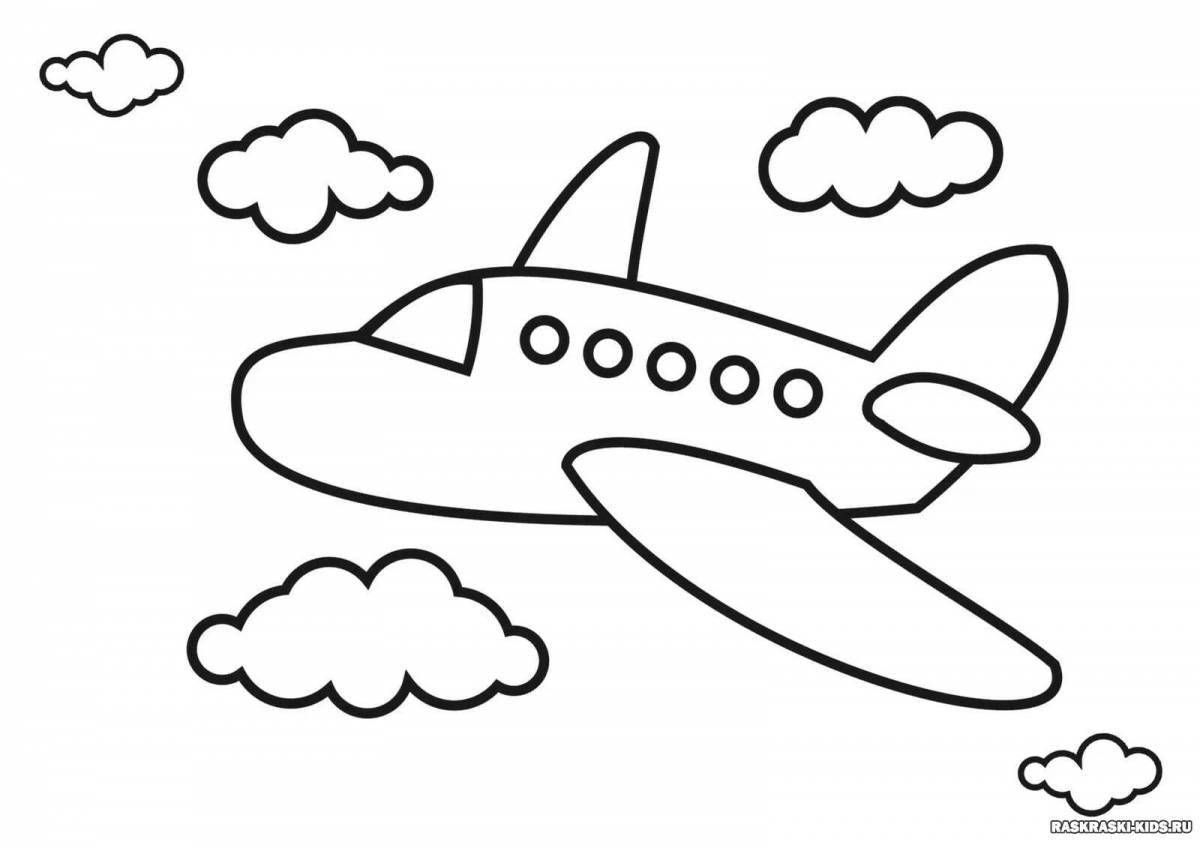 Живая страница раскраски самолета для детей