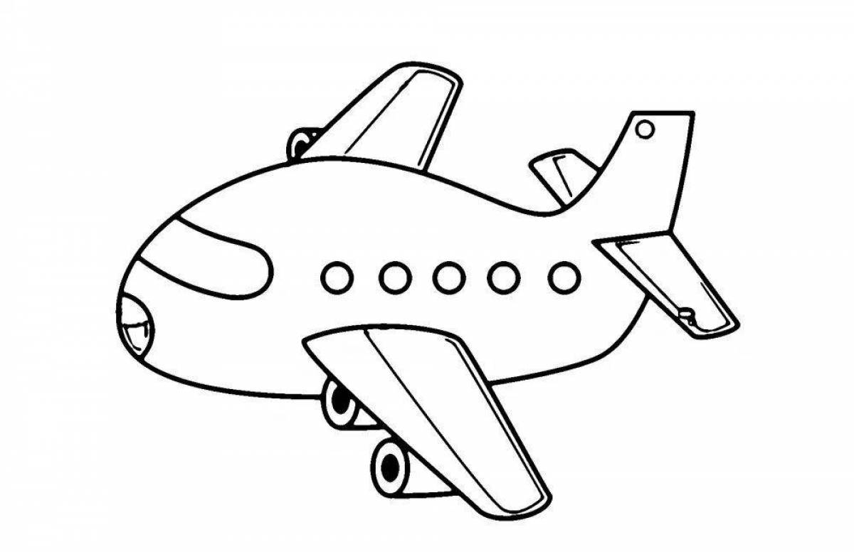 Stimulating airplane coloring page for kids