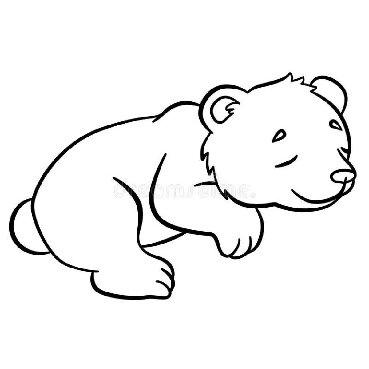 Silent teddy bear sleeping coloring page
