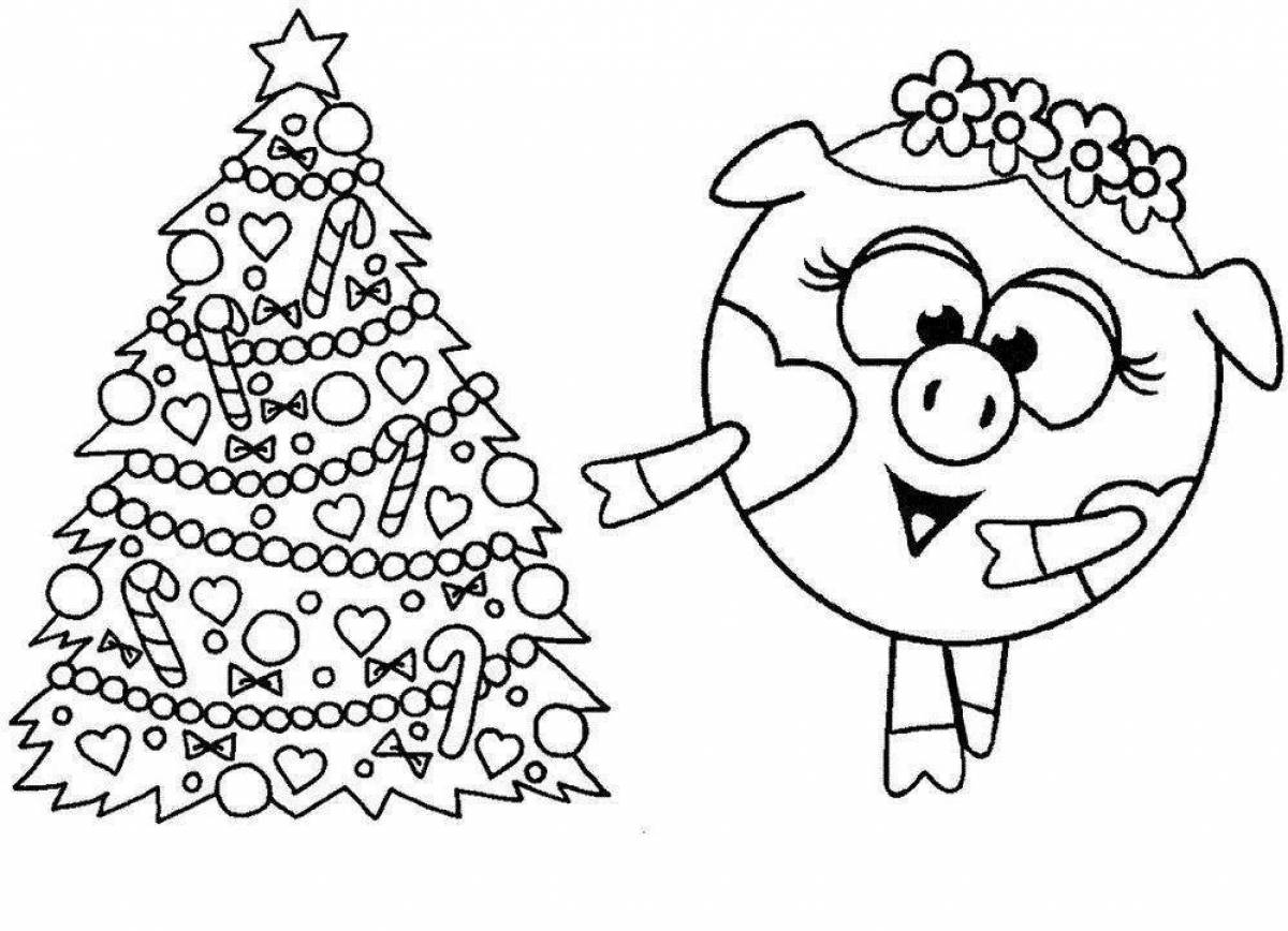 Распечатать раскраски для детского творчества новогодние елки