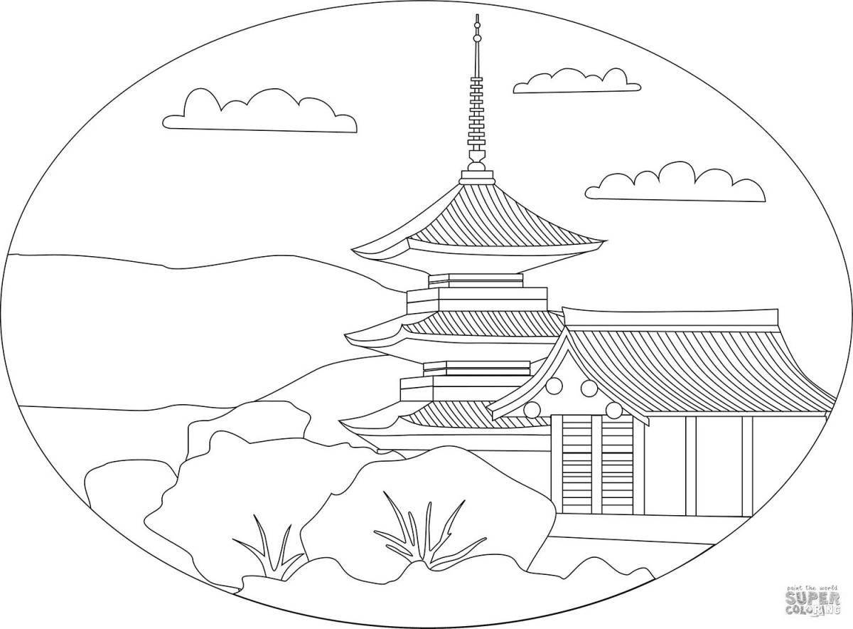 Gorgeous japan coloring book for kids