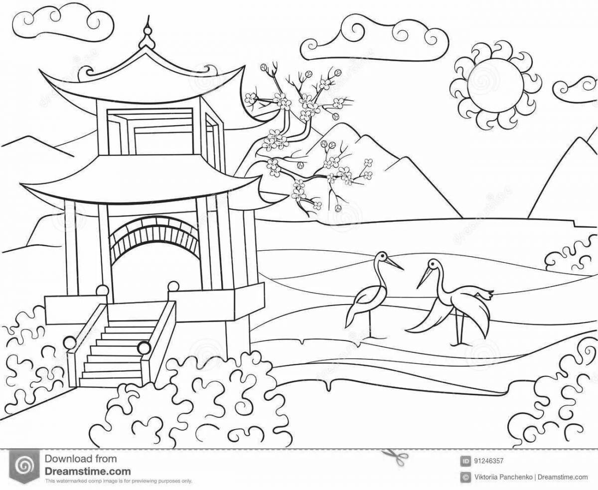 Glorious japan coloring book for kids