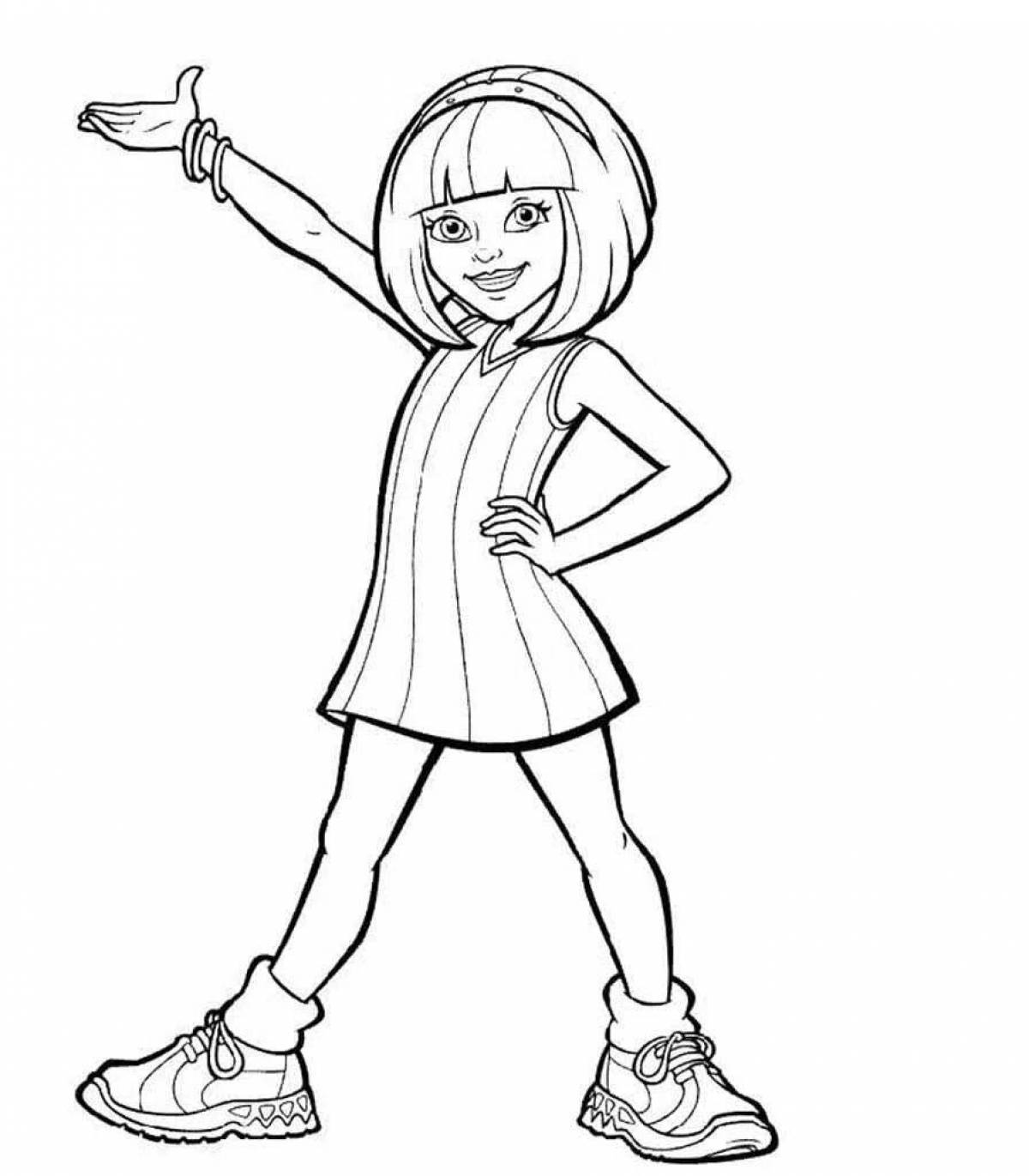 Glowing man and girl coloring page