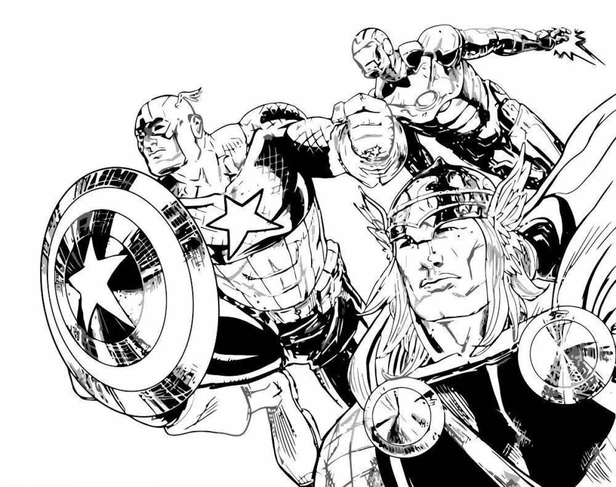 Coloring the shining avengers marvel