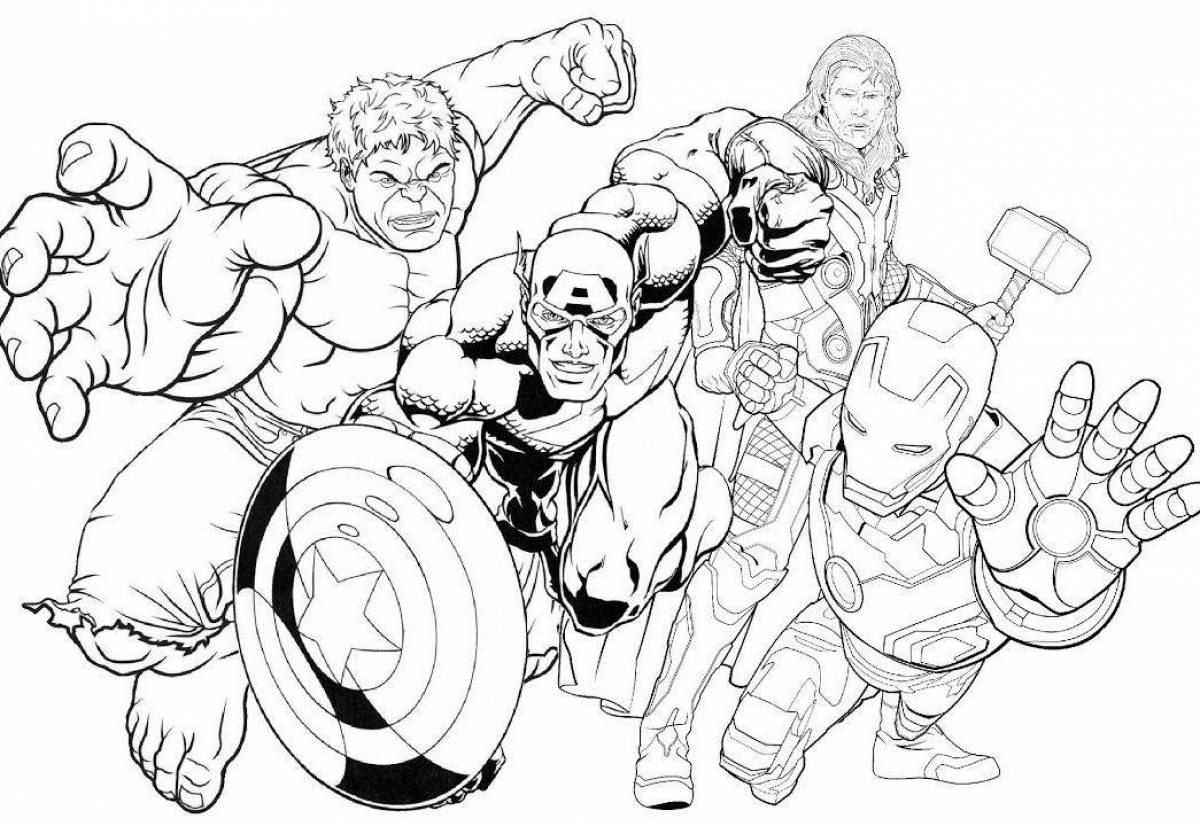 Glorious marvel avengers coloring page