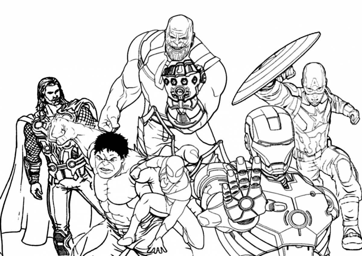 Marvel avengers live coloring page