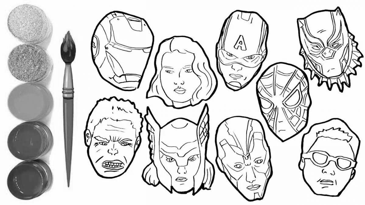 Marvel avengers dynamic coloring page