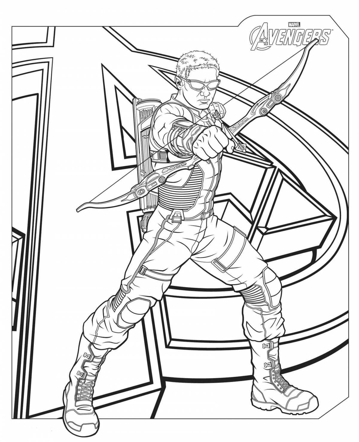 Marvel avengers animated coloring page