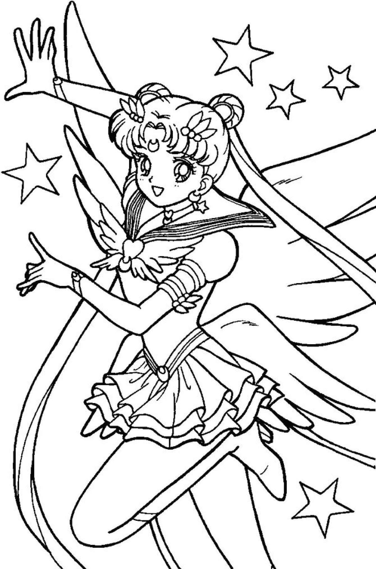 Sailor moon touching coloring book