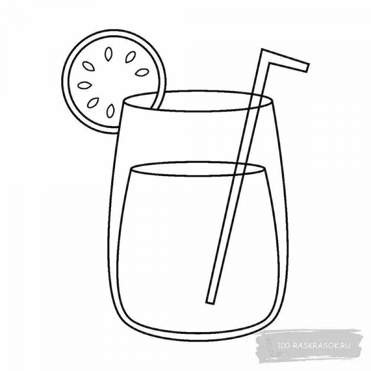 Playful juice coloring page for kids