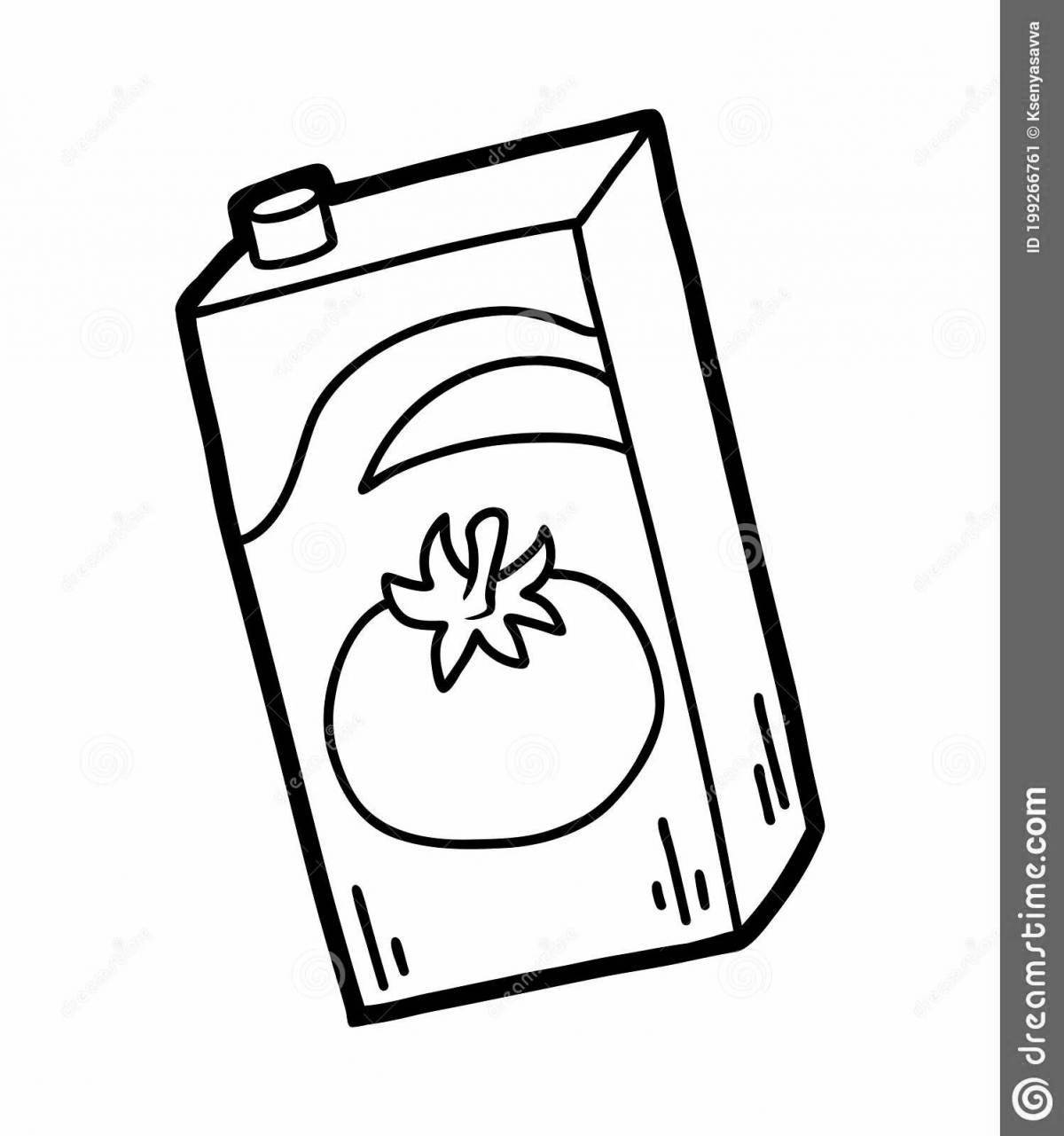 Adorable juice coloring page for kids