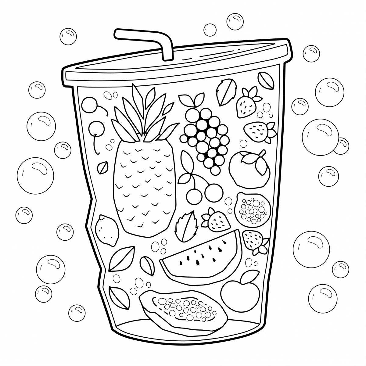 Cute juice coloring page for kids