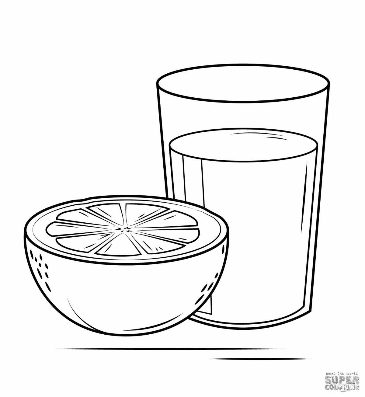 Colored juice coloring pages for kids