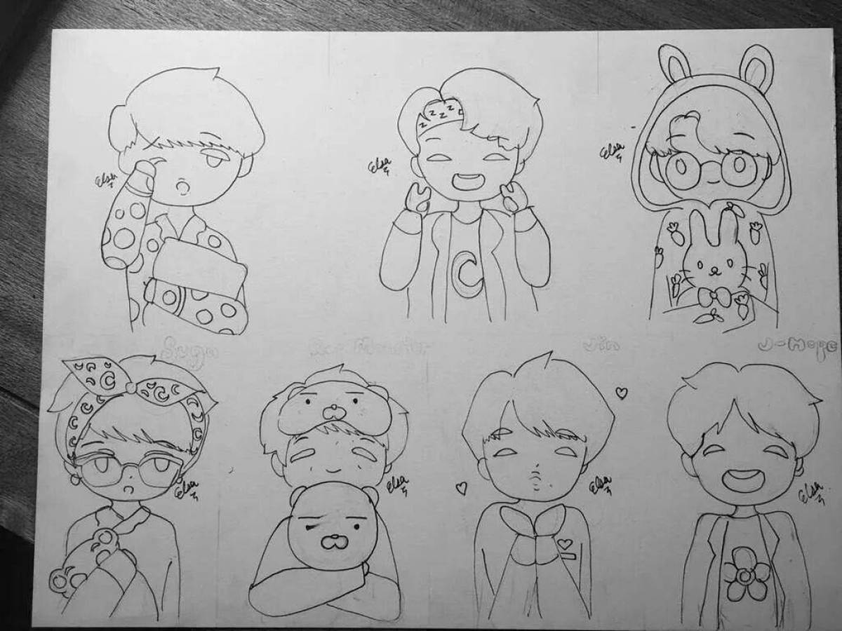 Coloring book adorable ban-chan