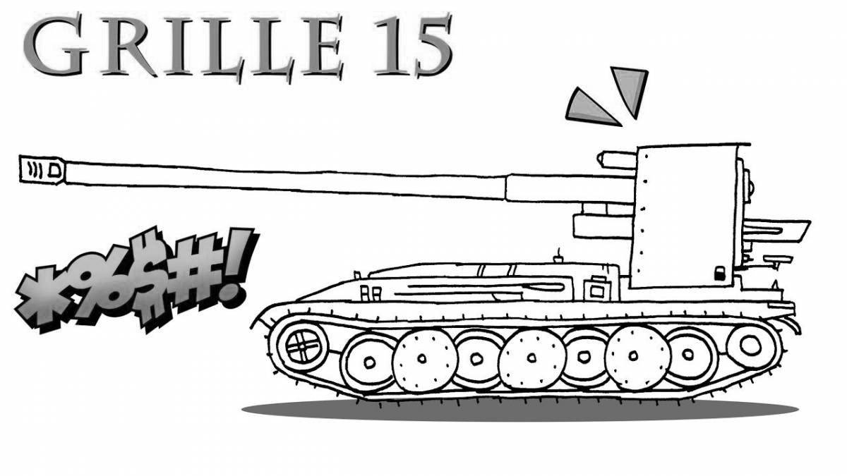 Adorable waffle tank coloring page