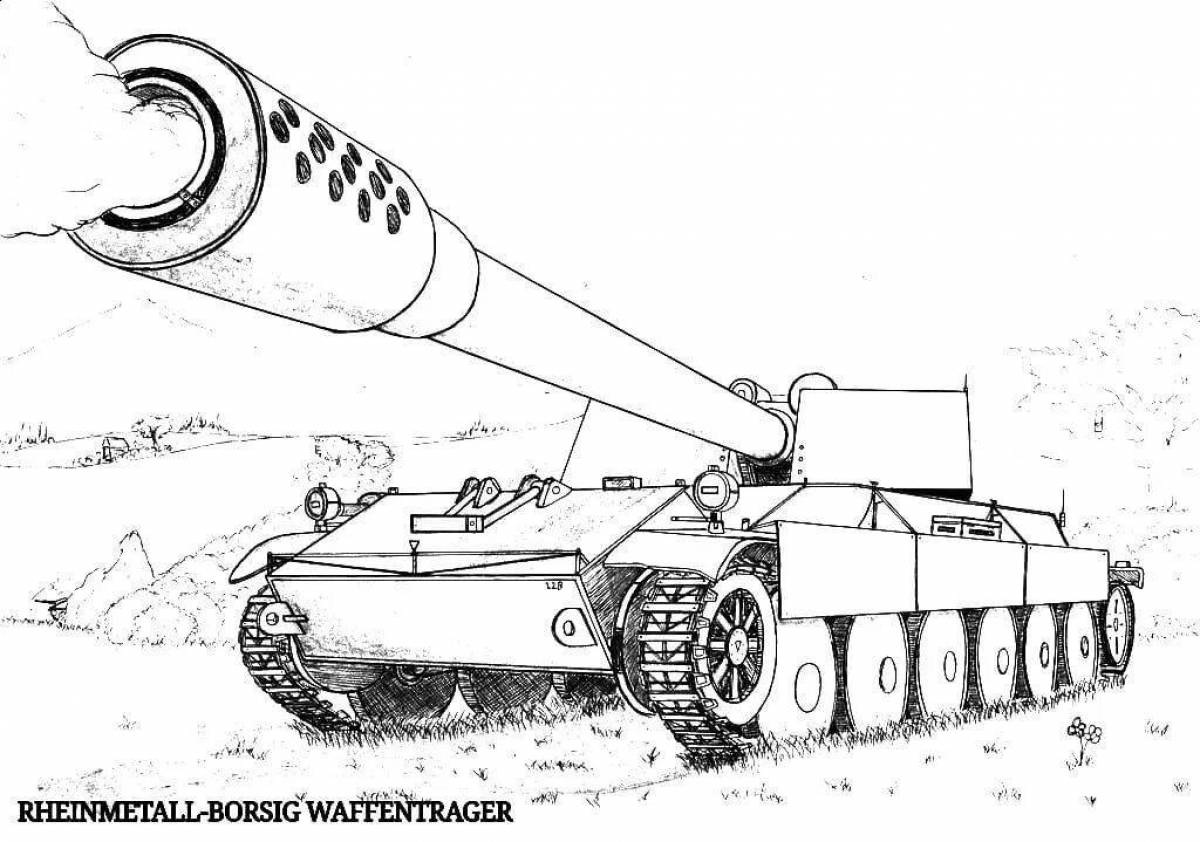 Coloring page funny waffle tank