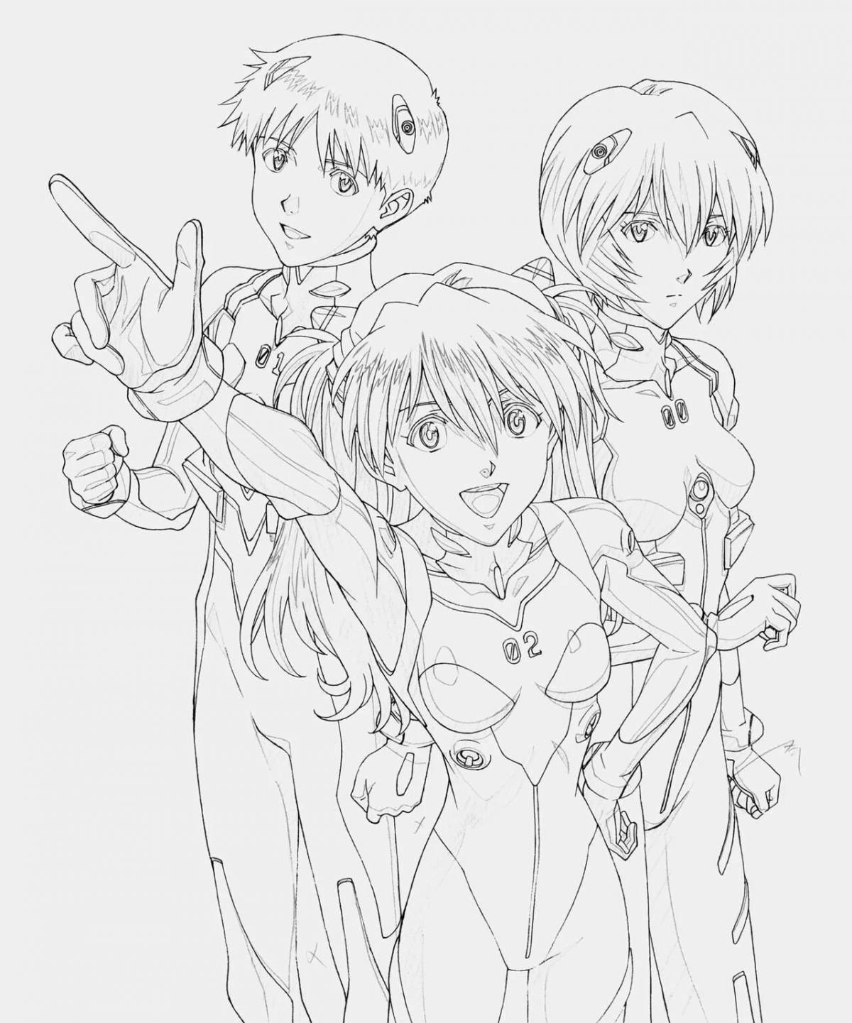 Exciting evangelion coloring book
