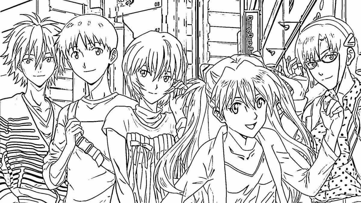 Outstanding evangelion coloring page