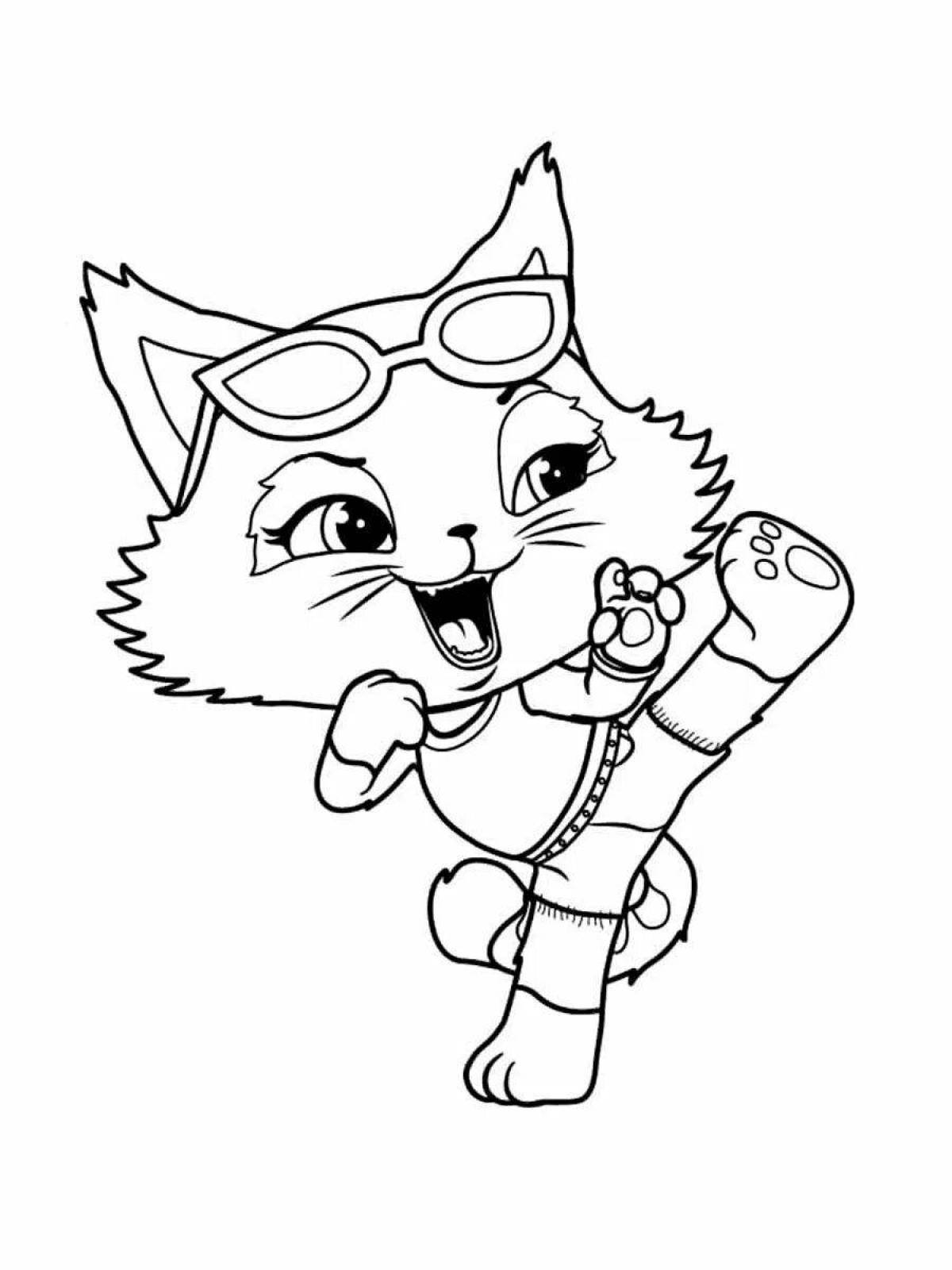 Sparkling kitty coloring book for kids