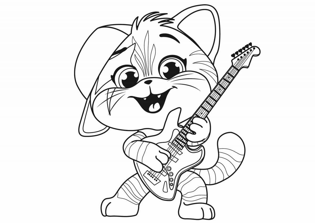 Blissful kitty coloring book for kids