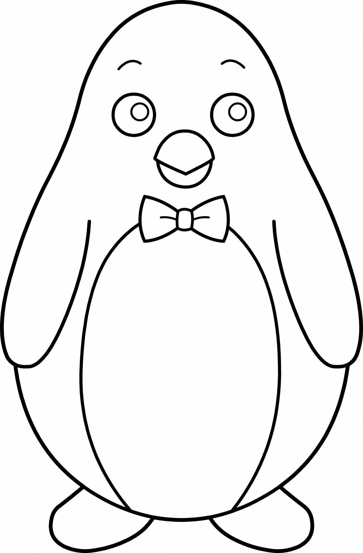 Adorable penguin coloring page